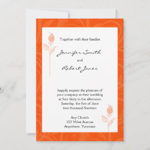 Orange Rose Graphic Wedding Invitation