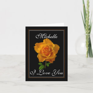 Orange Rose I Love You Romantic Greeting Card