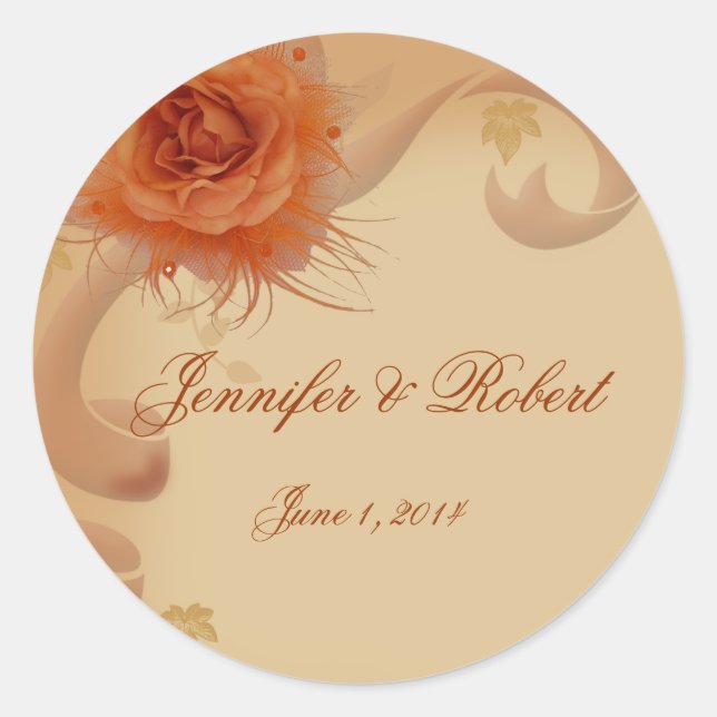 Orange Rose in the Fall Envelope Seal (Front)