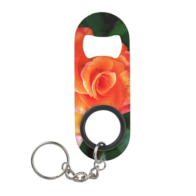 Orange rose   keychain bottle opener (Front)