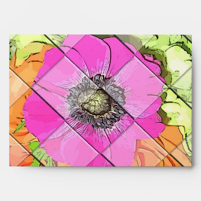 Orange rose néon et enveloppe verte (Devant)