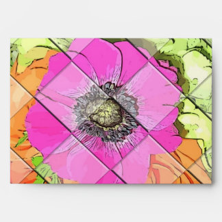 Orange rose néon et enveloppe verte