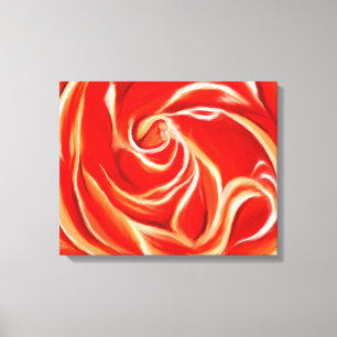Orange Rose on Wrapped Canvas
