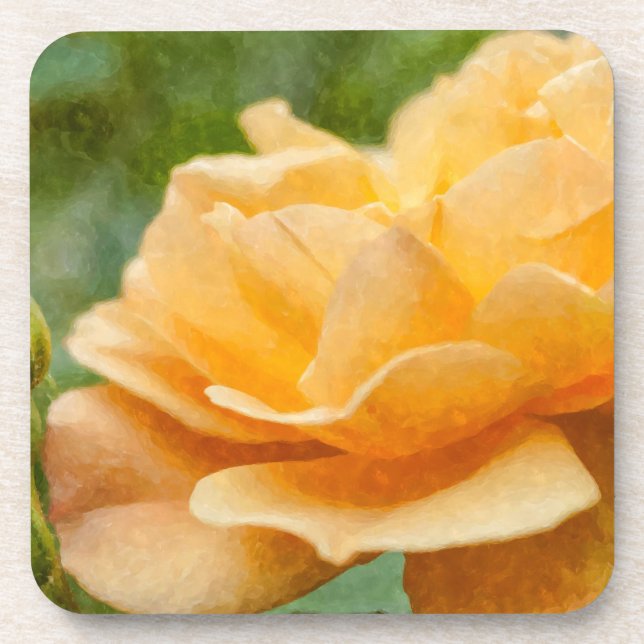 Orange Rose Painterly Coaster (Front)