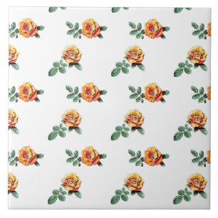 orange rose pattern tile
