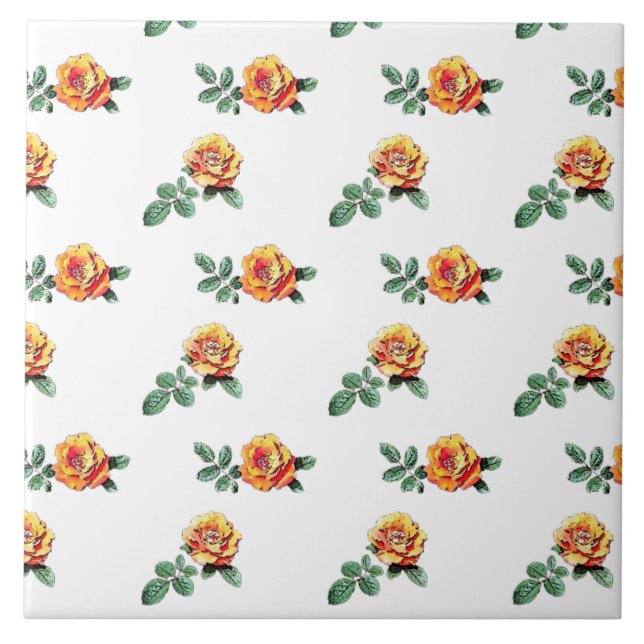 orange rose pattern tile (Front)