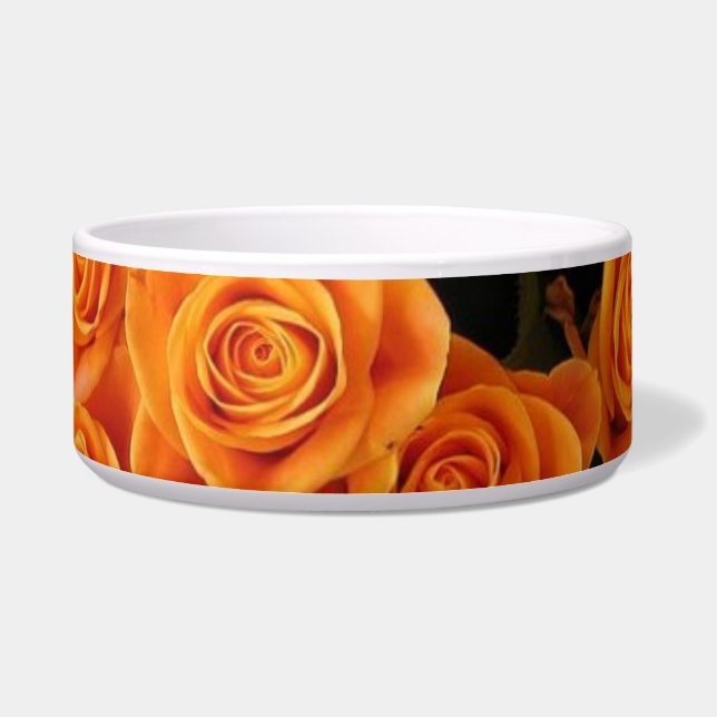 Orange Rose Pet Bowl (Front)