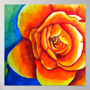 Orange Rose Print