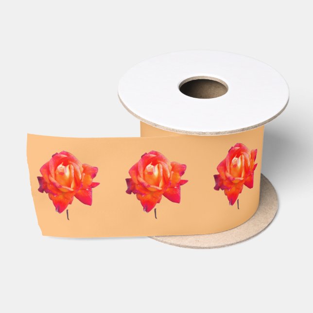 Orange rose satin ribbon (Spool)