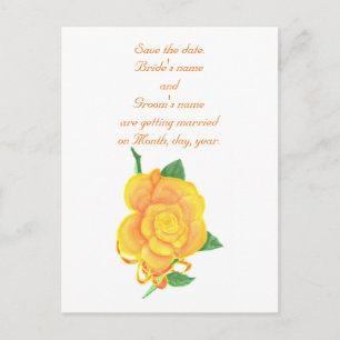 Orange Rose, Save the date, Wedding Postcards