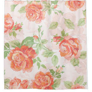 Orange rose shower curtain