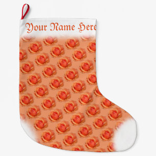 Orange Rose Stocking Christmas Customized Stocking