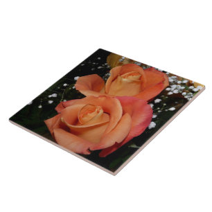 Orange Rose Tile