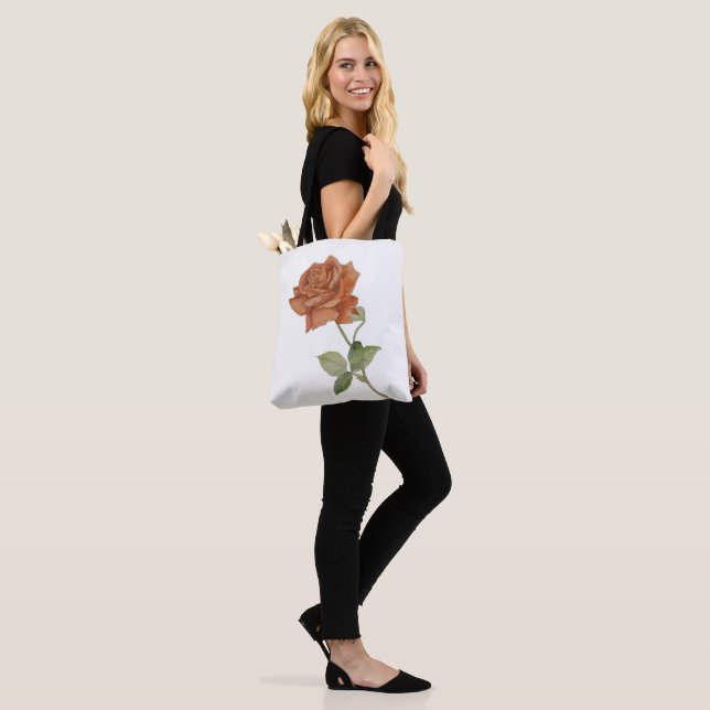 Orange Rose Tote Bag (On Model)