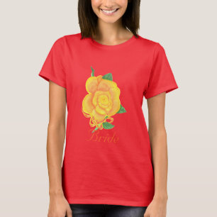 Orange Rose Watercolor Painting, Bride t shirts