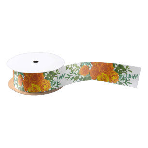 Orange Rose Wedding Elegant Beautiful Satin Ribbon