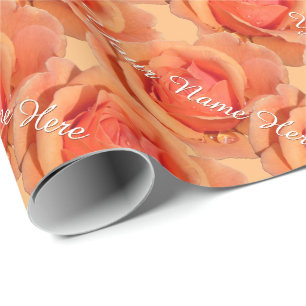 Orange Rose Wrapping Paper Personalized Rose Paper