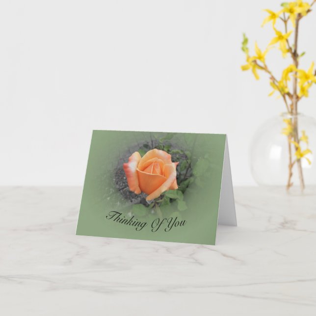 Orange Rosebud Card (Yellow Flower)
