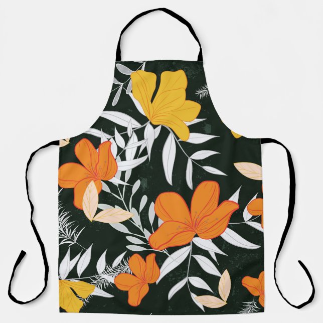 Orange Roses: Abstract Botanical. Apron (Front)
