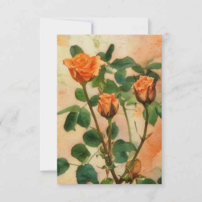 Orange Roses Art Card Birthday or Anything (Front)