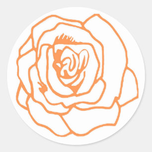 Orange Roses Classic Round Sticker
