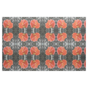 orange roses Fabric, colourful house textile Fabric
