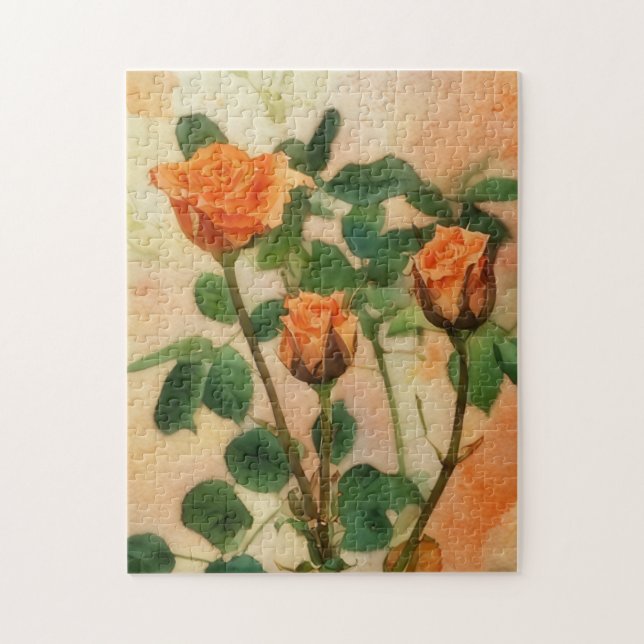 Orange Roses Puzzle Art (Vertical)