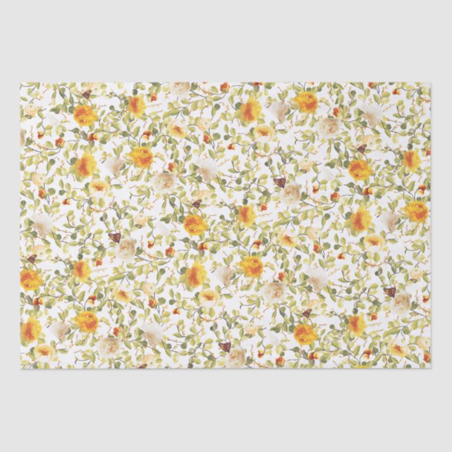 Orange Roses Victorian Inspired Tissue Paper (Front)