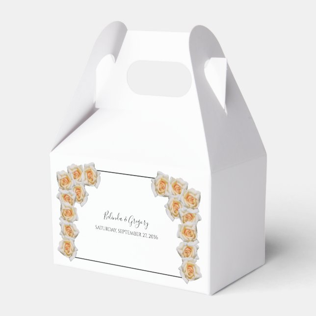 Orange Roses Wedding Favor Box (Front Side)