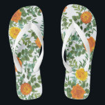 Orange Roses Wedding Floral Modern Flip Flops<br><div class="desc">Beautiful modern orange roses floral design is great for a bright colourful orange and white wedding!  Classic and beautiful for a spring,  summer or fall bride that loves a bold trendy colour!</div>