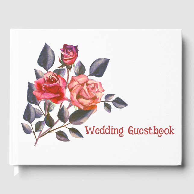 Orange Roses Wedding Guestbook (Front)