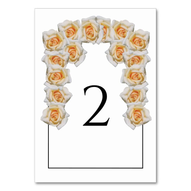 Orange Roses Wedding Table Number Card (Back)