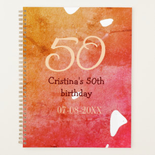 Orange rouge 50 anniversaire ajouter nom date p