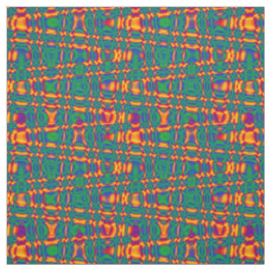 Orange rouge flamme vert bleu Zigzag tissu Motif