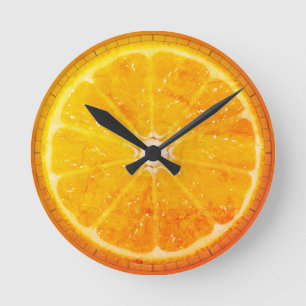 Orange Round Clock