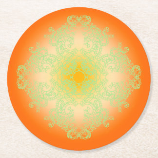 orange round paper coaster