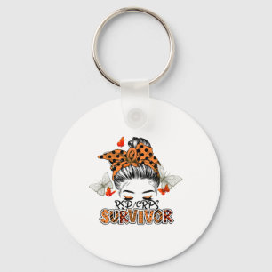 Orange Rsdcrps Messy Bun Girl Survivor Believe Sup Keychain