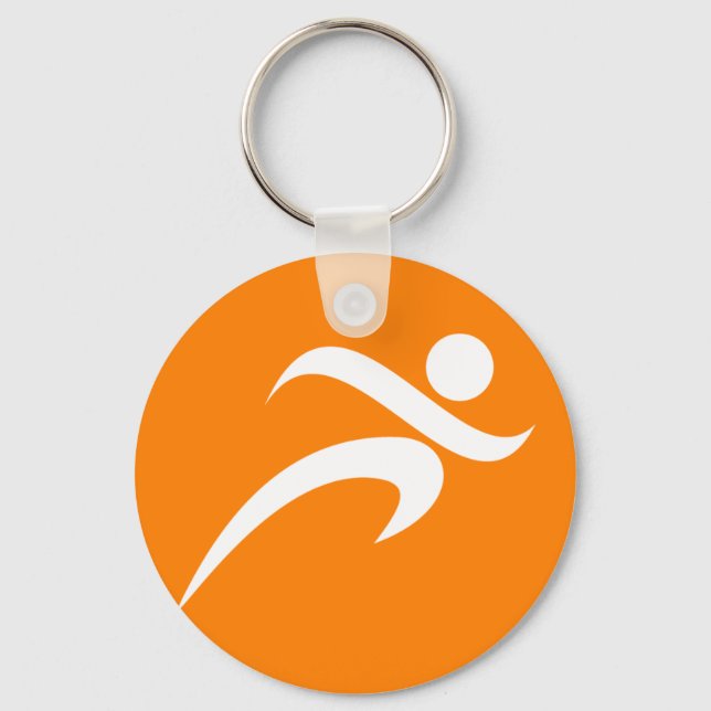 Orange Running; Runner Keychain (Front)