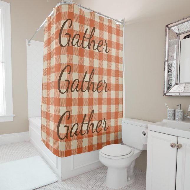 Orange rust and Cream Buffalo Plaid (In Situ)