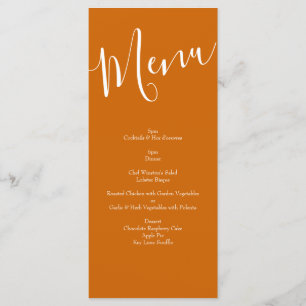 Orange & Rust Fall Peony & Rose Wedding Menu
