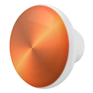 Orange Rust Shine Ceramic Knob