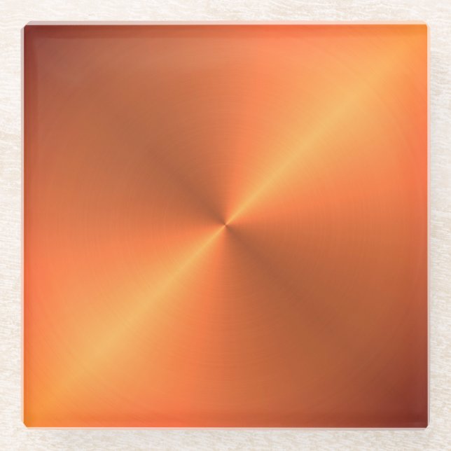 Orange Rust Shine Glass Coaster (Front)