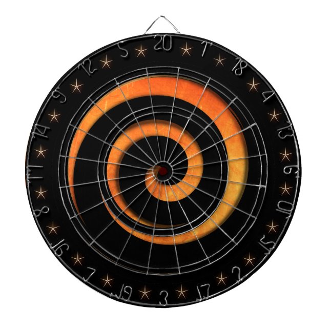Orange Rust Spiral Regulation Dartboard (Front)