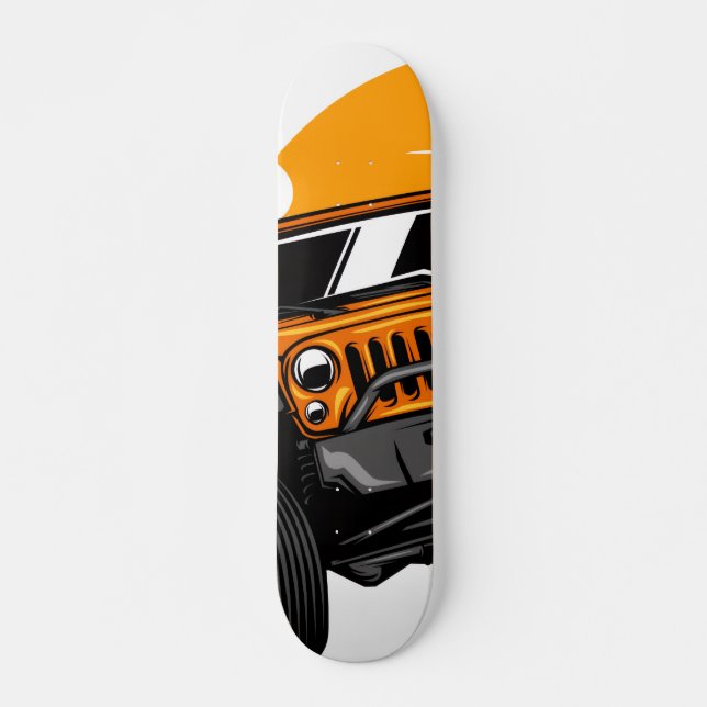 Orange Rustic Car Skateboard (Front)