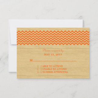 Orange Rustic Chevron Response Card