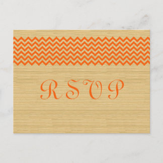 Orange Rustic Chevron RSVP Postcard
