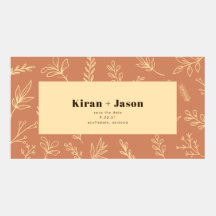 Orange Rustic Floral Save the Date Facebook Event Photo
