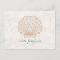 Orange Rustic Seashell Table Number Postcard
