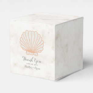 Orange Rustic Seashell Wedding Favor Box