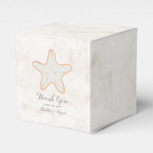 Orange Rustic Starfish Wedding Favor Box